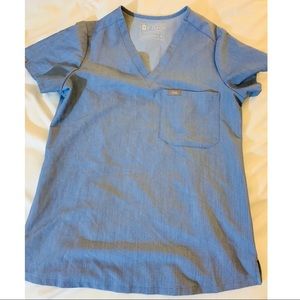 Figs Catarina scrub top in heather indigo